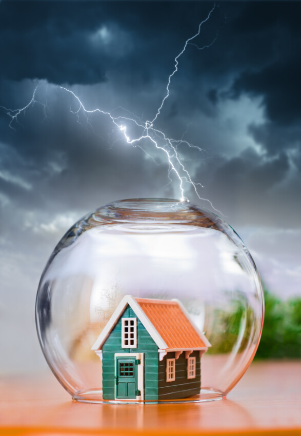 Insured house in thunder